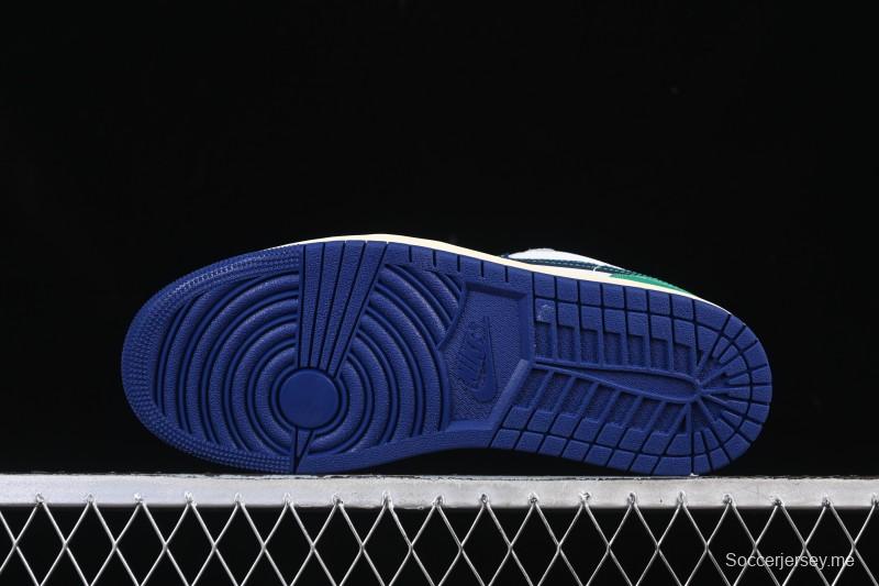 حذاء نايك اير جوردان 1 اير جوردان 1 لاو AJ1 بلون أزرق أخضر منخفض التزلج كاجوال - 553558-147