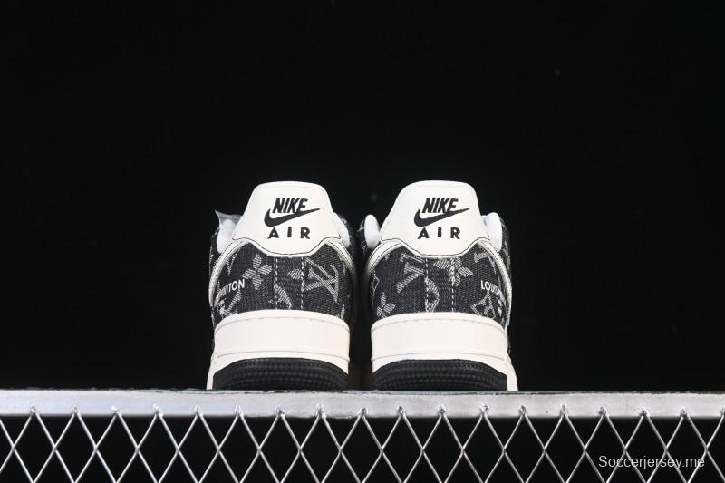 حذاء نايك اير فورس 1 '07 المنخفض من نايك اير فورس 1 '07 LV Collaboration باللون البيج البيج الأسود بخياطة سوداء - MZ9588-815