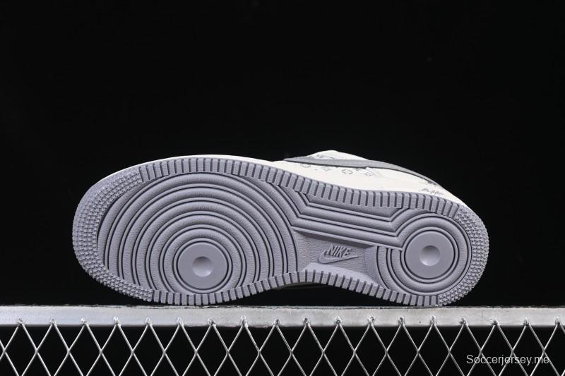 حذاء نايك اير فورس 1 '07 منخفض LV Collaboration LV Collaboration مطبوع عليه شارة بيج اللون البيج، حذاء رياضي كاجوال منخفض - HH7518-079