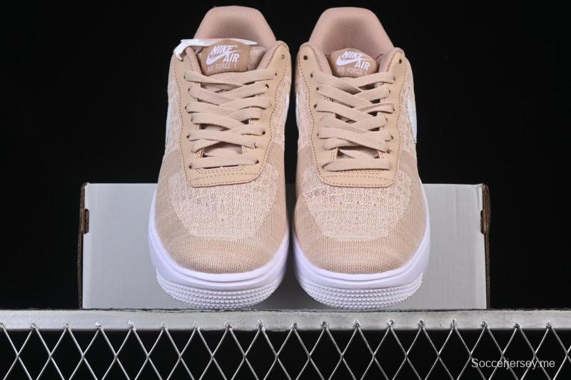 Nike Air Force 1'07 Low Knit Khaki Casual Sneakers - CI0051-200