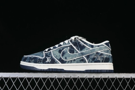 حذاء تزلج نايك SB Dunk Dunk Low LV Collaboration Blue Denim Low-Top Low-Top كاجوال - SC0601-466
