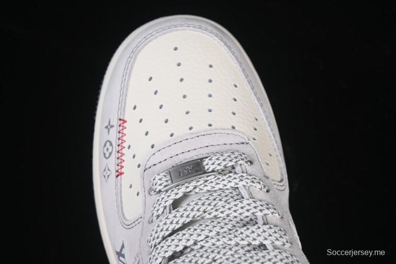 حذاء نايك اير فورس 1 '07 المنخفض من نايك اير فورس 1 '07 LV Collaboration Grey Hook Woven Label الرياضي الكاجوال - CX5050-Y25