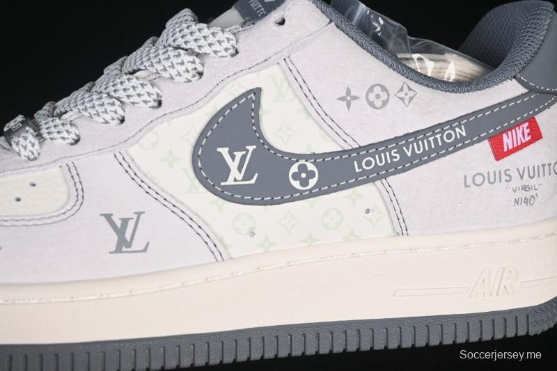 حذاء نايك اير فورس 1 '07 المنخفض من نايك اير فورس 1 '07 LV Collaboration Grey Hook Woven Label الرياضي الكاجوال - CX5050-Y25