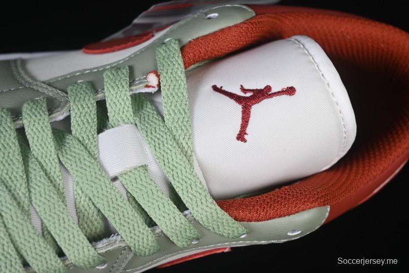 حذاء تزلج نايك اير جوردان 1 اير جوردان 1 لاو AJ1 أبيض أخضر أحمر منخفض السقف كاجوال - 553558-133