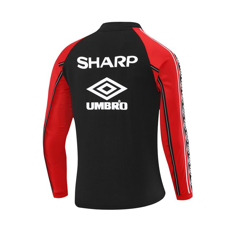 Retro 98/99 Manchester United Black Half Zipper Jacket