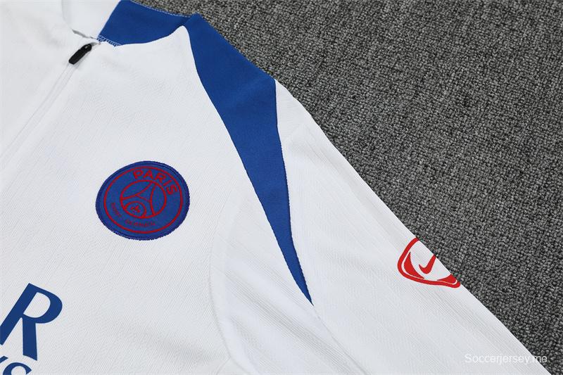 Player Version 25/26 Paris White T90 Half Zipper Jacket+Long Pants