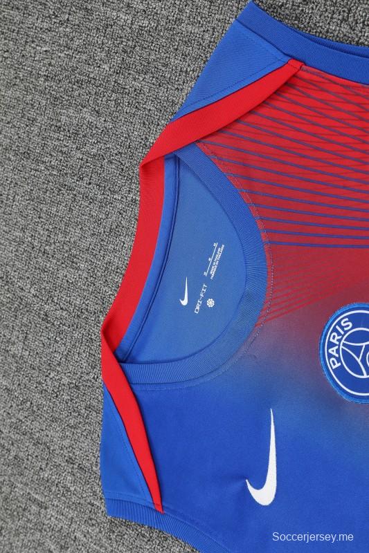 25/26 باريس سان جيرمان سترة حمراء/زرقاء + قميص + شورت