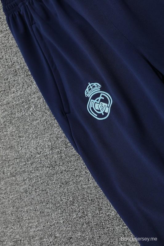 25/26 هودي ريال مدريد أزرق بقبعة زرقاء + بنطلون طويل