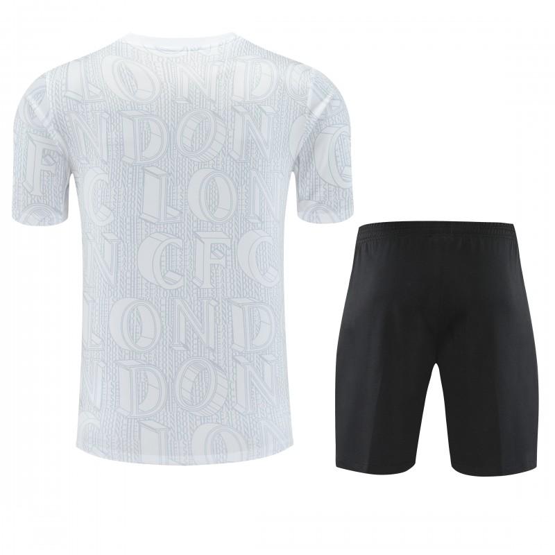 25/26 تشيلسي قميص أبيض قصير الأكمام أبيض + شورت قصير الأكمام