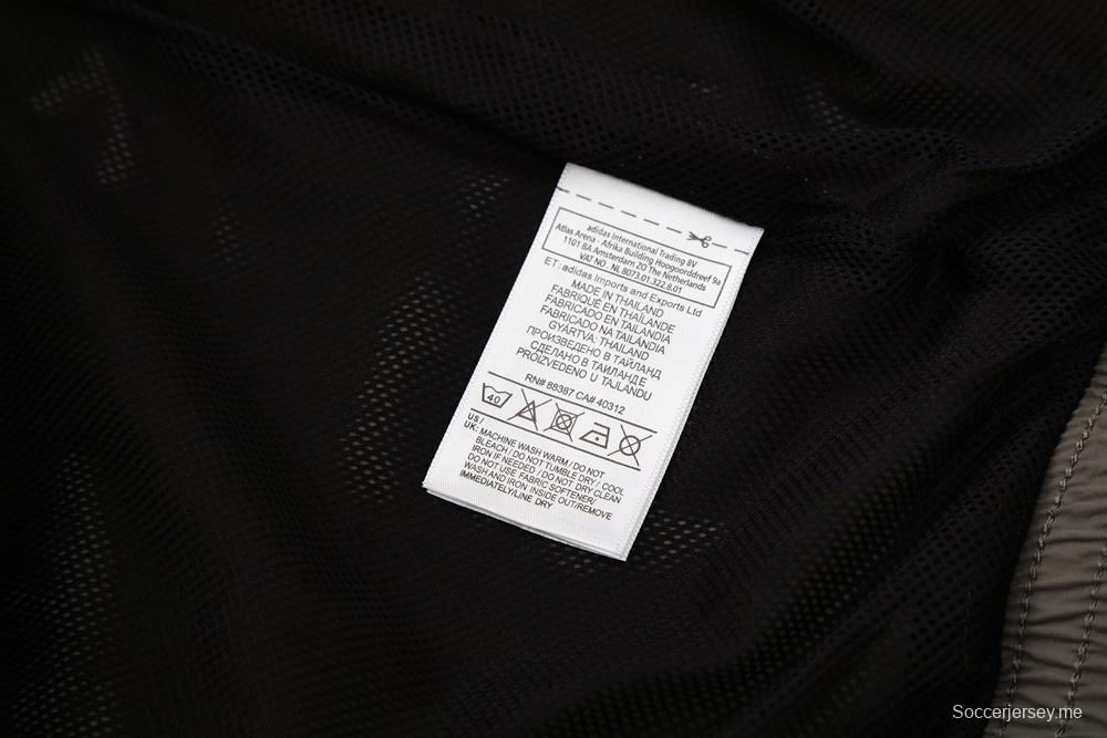 25/26 ريال مدريد رمادي S-3XL سترة نصف سحاب + بنطلون طويل + بنطلون طويل