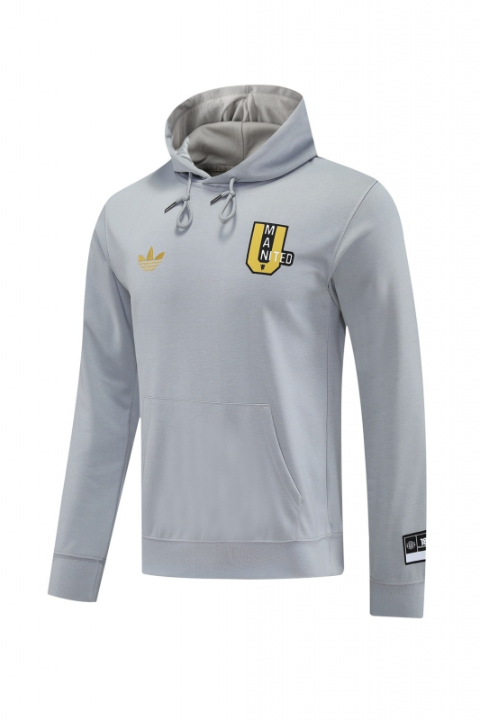 25/26 مانشستر يونايتد جاكيت نصف سحاب رمادي + بنطلون طويل S-2XL