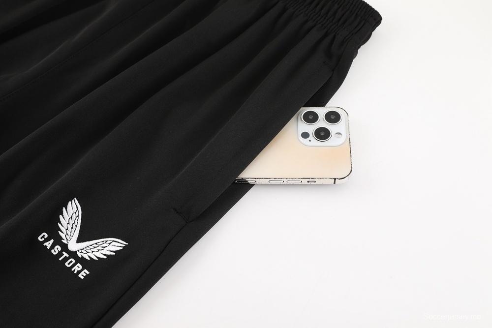 23/24 نيوكاسل أسود S-2XL أسود جاكيت نصف سحاب + بنطلون طويل