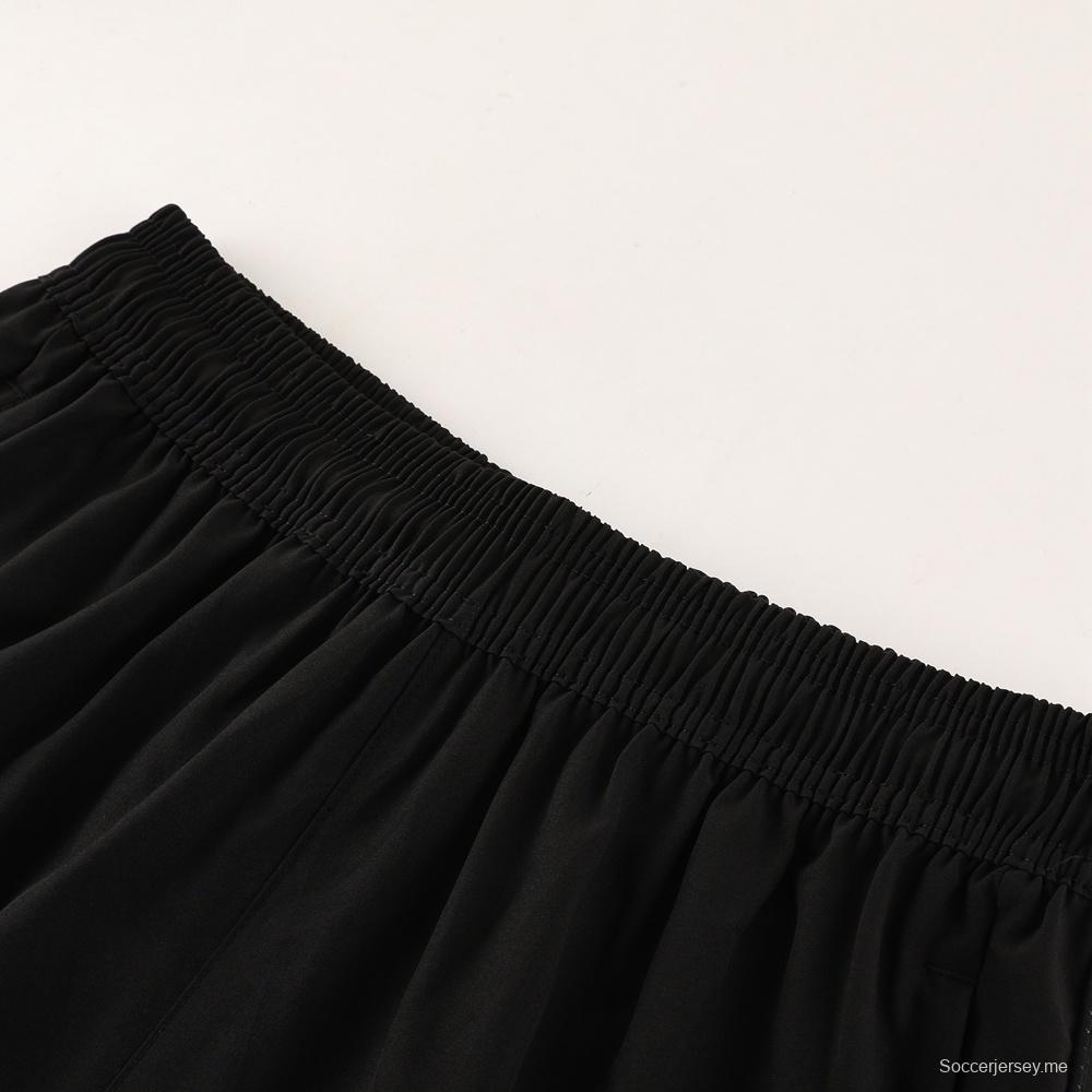 2025 أديداس 2025 جاكيت أسود نصف سحاب أبيض أسود + بنطلون طويل S-2XL