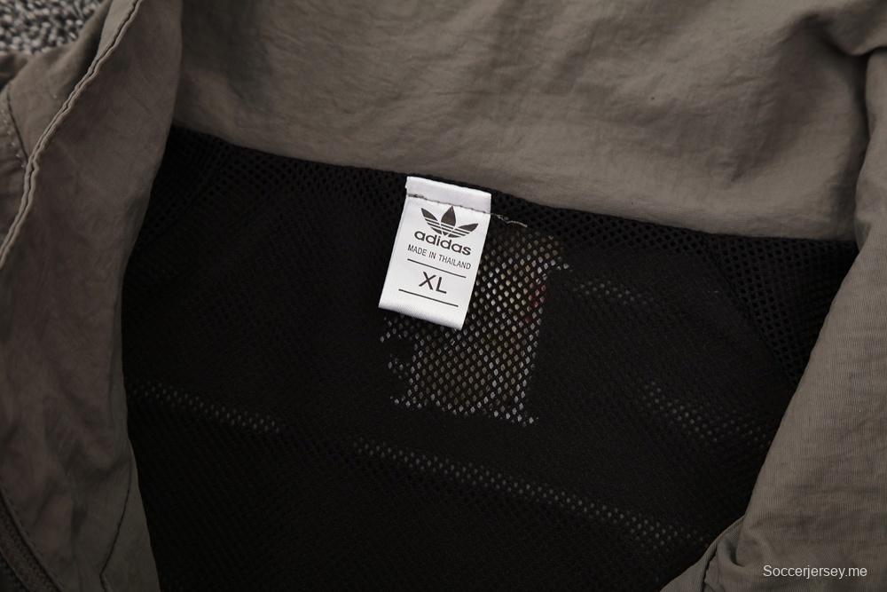 25/26 ريال مدريد رمادي S-3XL سترة نصف سحاب + بنطلون طويل + بنطلون طويل