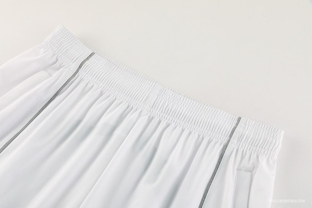 25/26 ريال مدريد جاكيت أبيض نصف سحاب + بنطلون طويل S-3XL