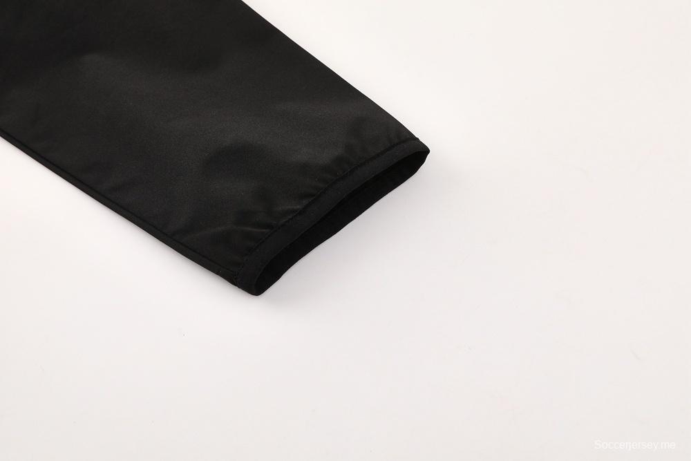 25/26 ليفربول أسود S-2XL أسود جاكيت نصف سحاب + بنطلون طويل + بنطلون طويل