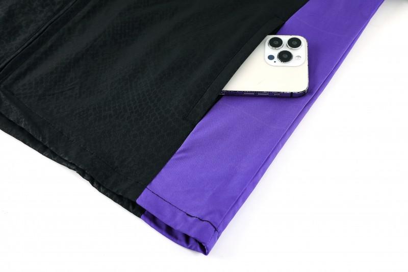 25/26 برشلونة أسود S-3XL أسود جاكيت نصف سحاب + بنطلون طويل + بنطلون طويل