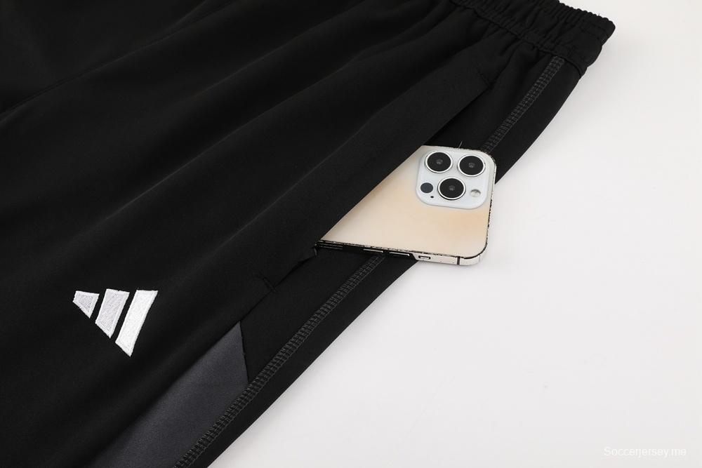 23/24 ديك رومي أسود S-2XL سترة نصف سحاب + بنطلون طويل + أسود S-2XL