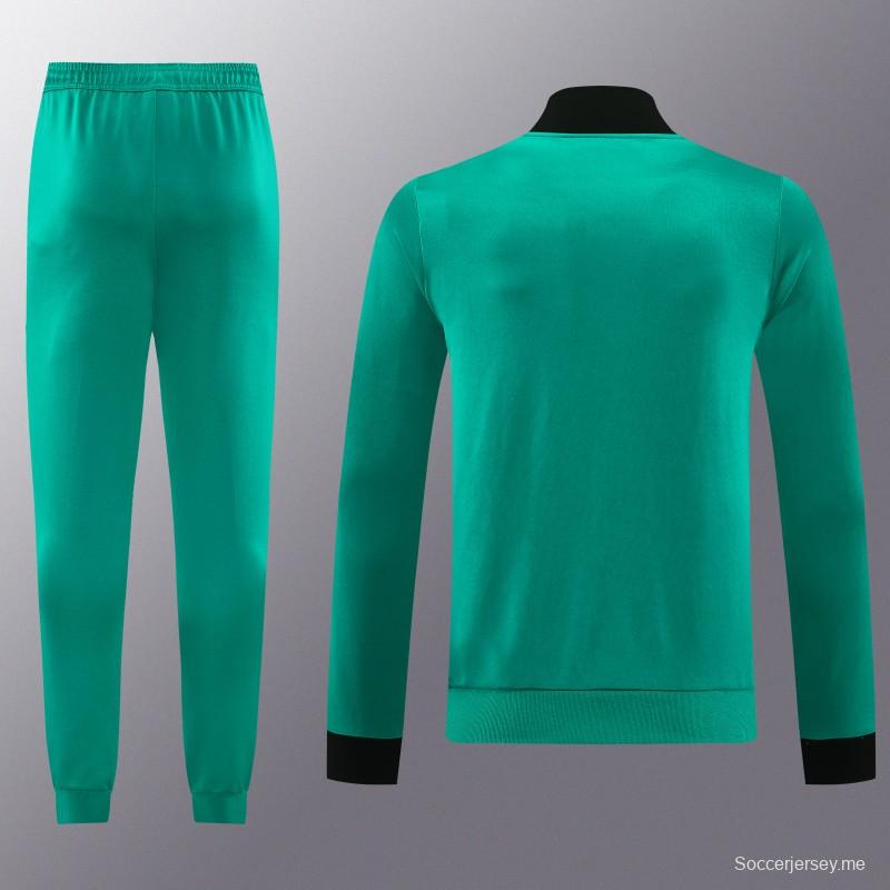 25/26 ليفربول جاكيت أخضر بسحاب كامل + بنطلون طويل + جاكيت أخضر بسحاب كامل