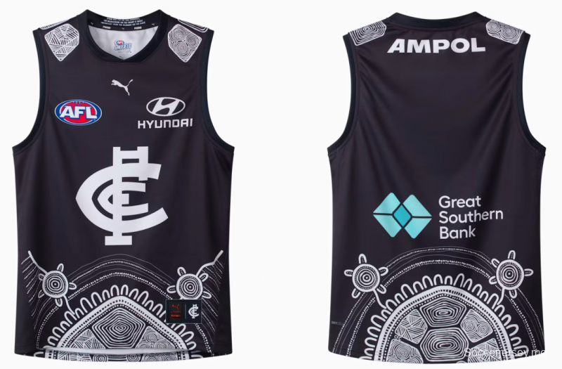 25/26 كارلتون بلوز كارلتون بلوز كحلي مع قميص فن السكان الأصليين الأبيض