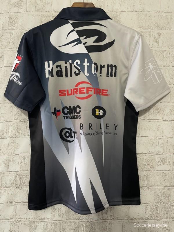 25/26 رياضات الرماية بالأبيض والأسود مع قميص الرماية بنمط تجريدي