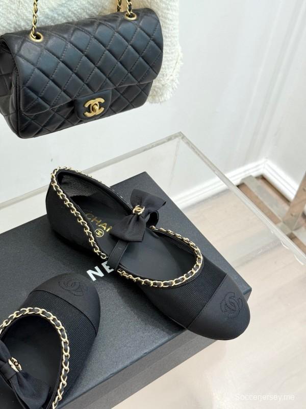 Chanel Spring Summer 2025 Hollow Chain Bow Mary Jane Shoes - KFY00290/KFY00300