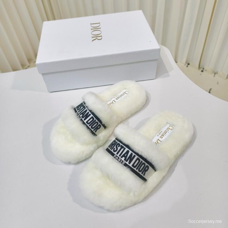Dior Metal Buckle Wool Slippers Collection - LY00280