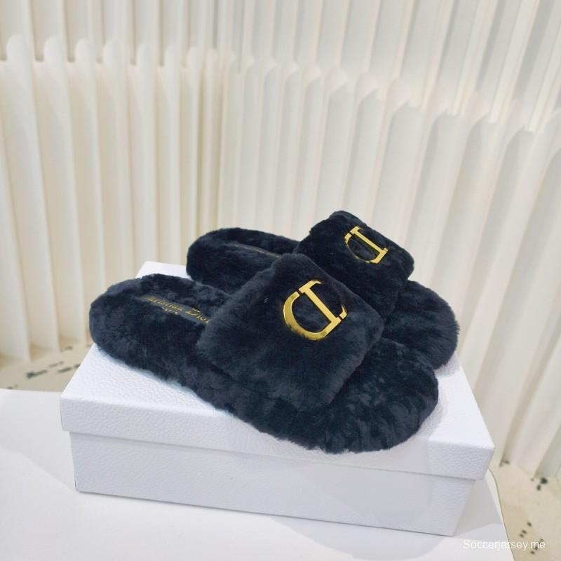 Dior Metal Buckle Wool Slippers Series - LY00280