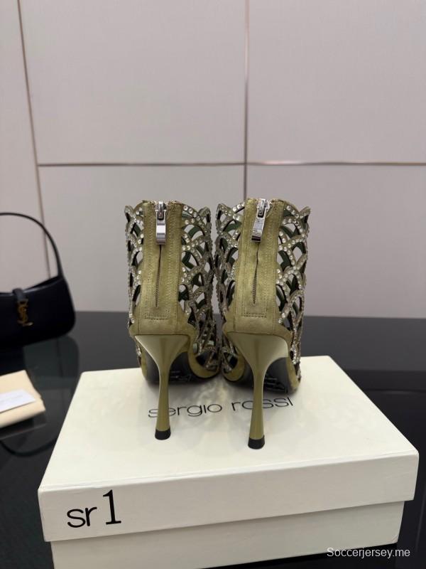 صندل سيرجيو روسي صندل حورية البحر 2025 من مجموعة SS صندل بكعب عالٍ أنيق بشبكة صيد السمك - KFY00470