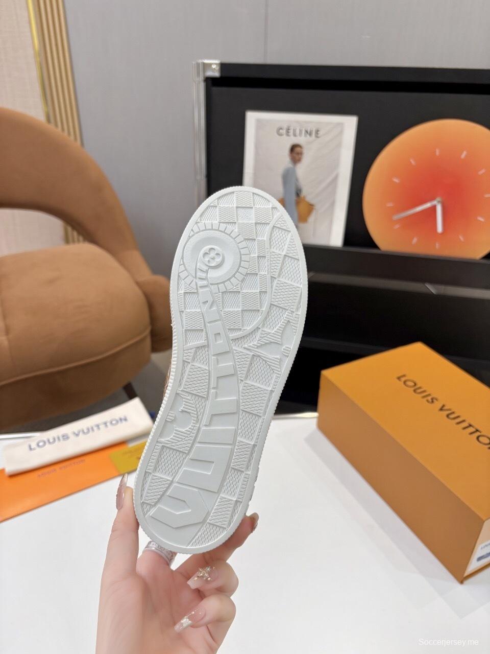 حذاء تزلج رياضي من سلسلة لويس فويتون لاجون بنعل سميك بنقشة الدنيم - AS00300