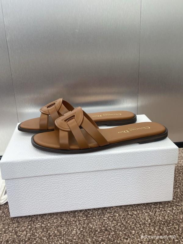 صندل ديور D-Club D-Club جيلي ملون مجوف بحزام متقاطع للنساء - KFY00280