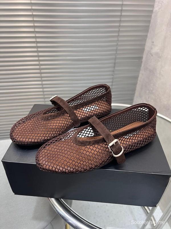 ALAIA 2025/SS صندل مسطح شبكي جديد بلون جديد - KFY00270