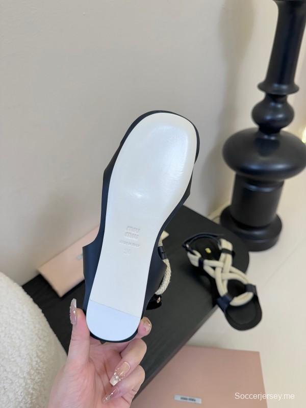 صندل بحبل منسوج من الحبل من ميو 2025/أسس أسبوع الموضة - KFY00330