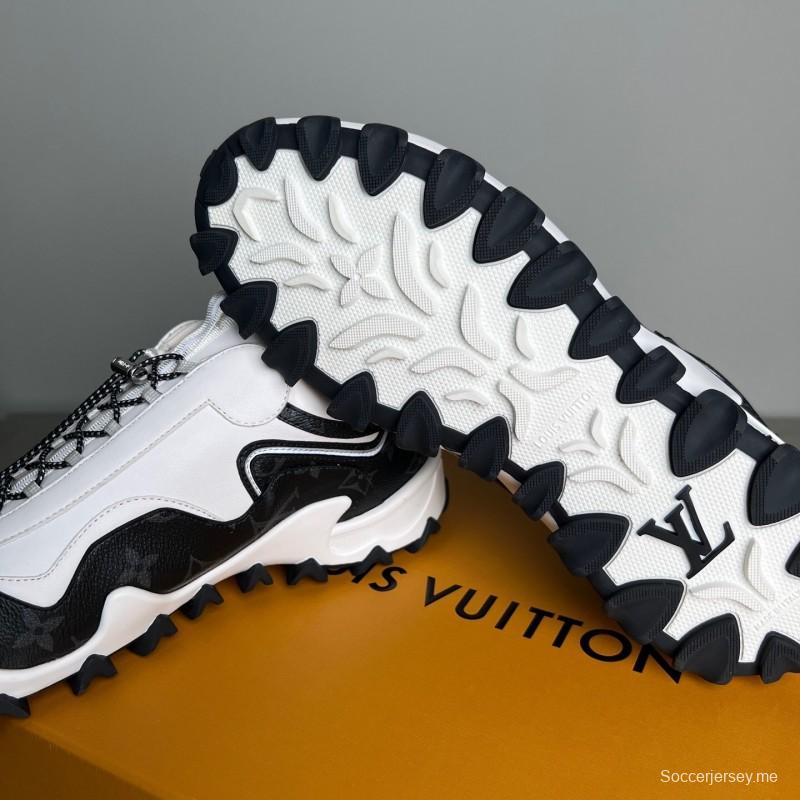 حذاء Lv RUSH من لويس فويتون Lv RUSH من جلد العجل المعدني LV الدائري الدائري المقاوم للانزلاق، حذاء كاجوال منخفض الكمال - YC