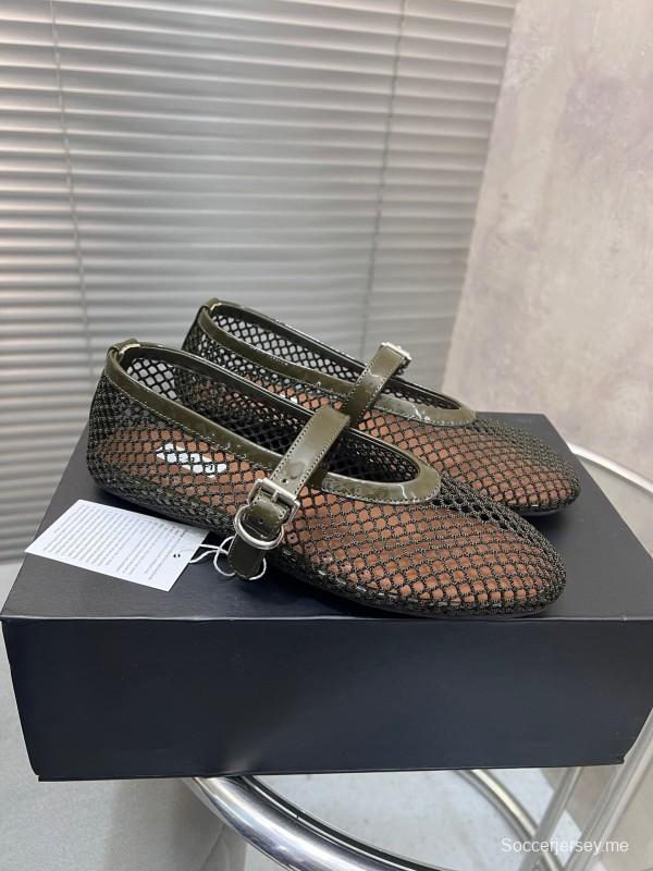 ALAIA 2025/SS صندل شبكي مسطح بلون جديد - KFY00270