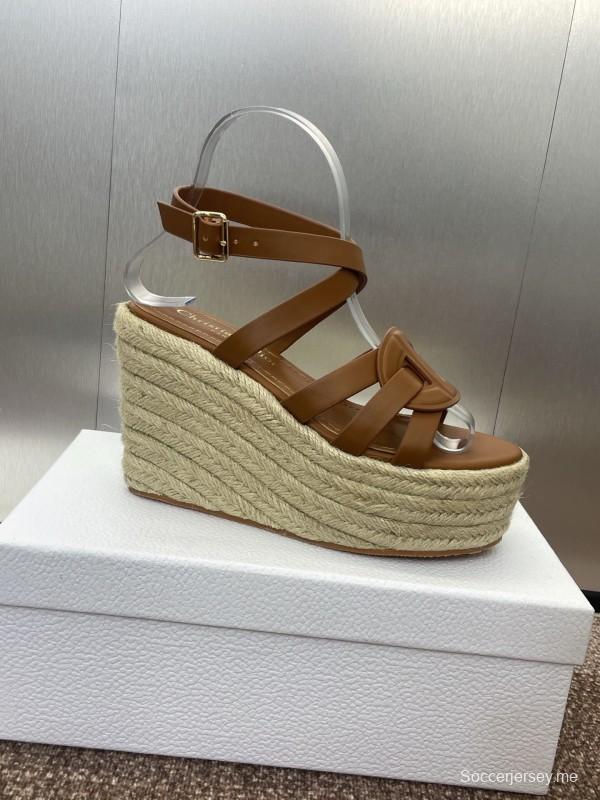 حذاء ديور D-Club D-Club جيلي ملون مجوف بحزام متقاطع ذو كعب عالٍ نسائي - KFY00290