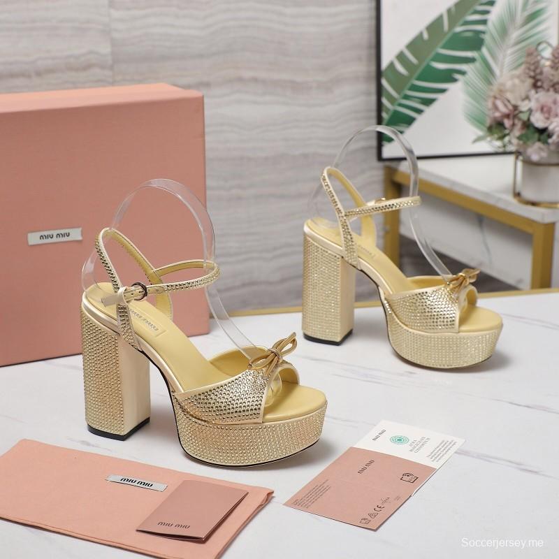 صندل بلينج بلينج سواروفسكي بكعب 11.5 سم من ميو ميوبيو - KFY00340