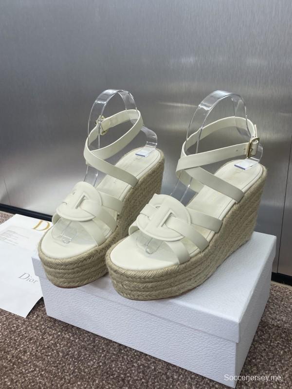 حذاء ديور D-Club D-Club جيلي ملون مجوف بحزام متقاطع ذو كعب عالٍ نسائي - KFY00290