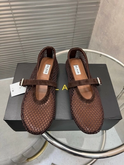 ALAIA 2025/SS صندل مسطح شبكي جديد بلون جديد - KFY00270