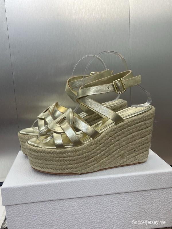 حذاء ديور D-Club D-Club جيلي ملون مجوف بحزام متقاطع ذو كعب عالٍ نسائي - KFY00290