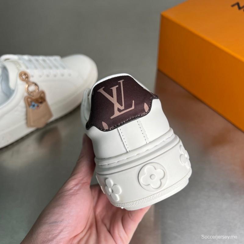 لويس فويتون تاكاشي موراكامي × LV Time Out Cherry Blossom Series من لويس فويتون حذاء رياضي مسطح منخفض من الجلد بمقدمة مستديرة - YC