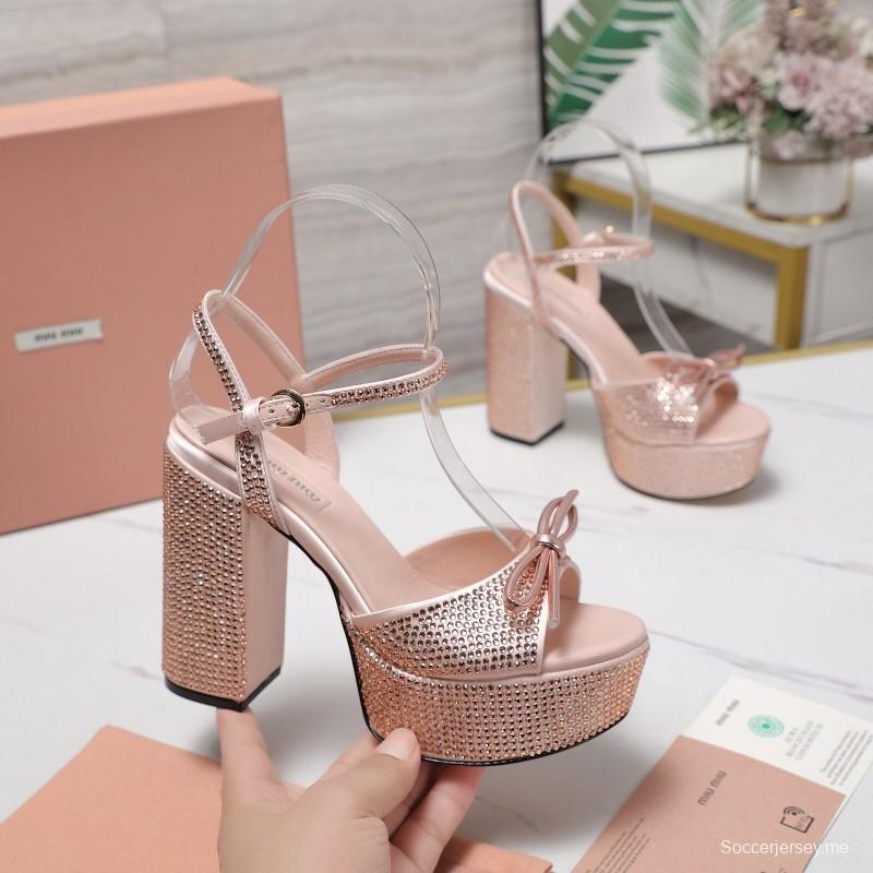 صندل بلينج سواروفسكي كريستال سواروفسكي بكعب 11.5 سم - KFY00340 من MIUMIU