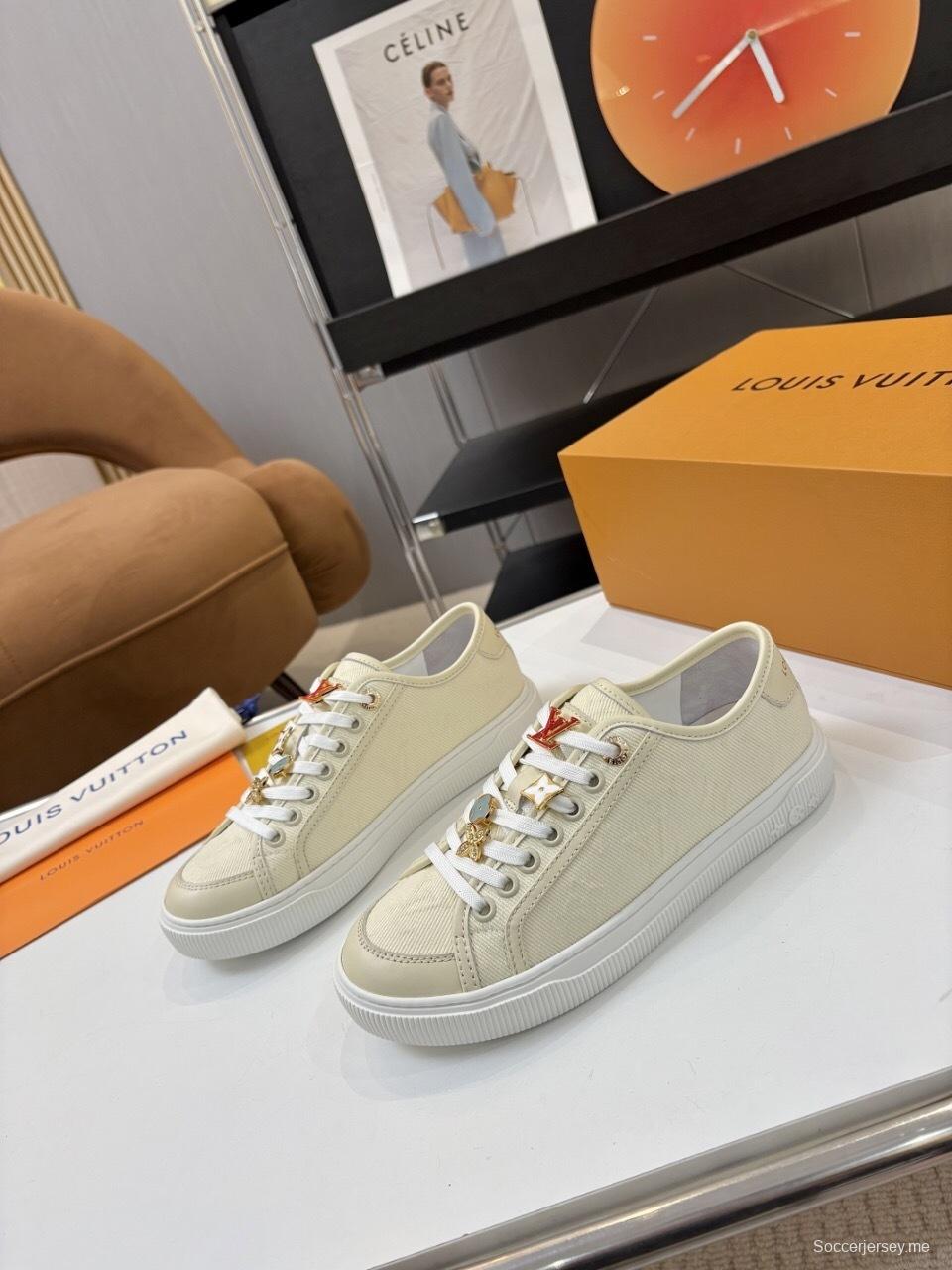 حذاء تزلج رياضي من سلسلة لويس فويتون لاجون بنعل سميك بنقشة الدنيم - AS00300