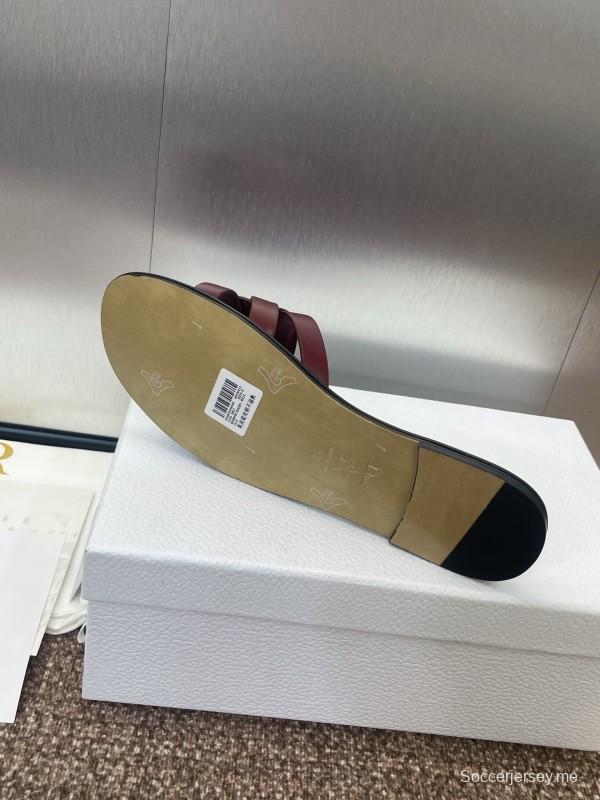 صندل ديور D-Club D-Club جيلي ملون مجوف بحزام متقاطع للنساء - KFY00280