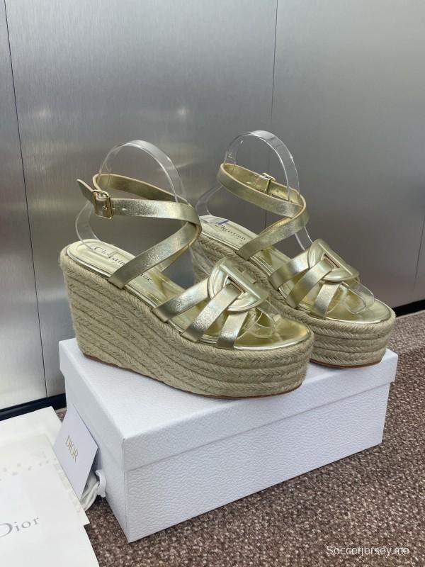 حذاء ديور D-Club D-Club جيلي ملون مجوف بحزام متقاطع ذو كعب عالٍ نسائي - KFY00290