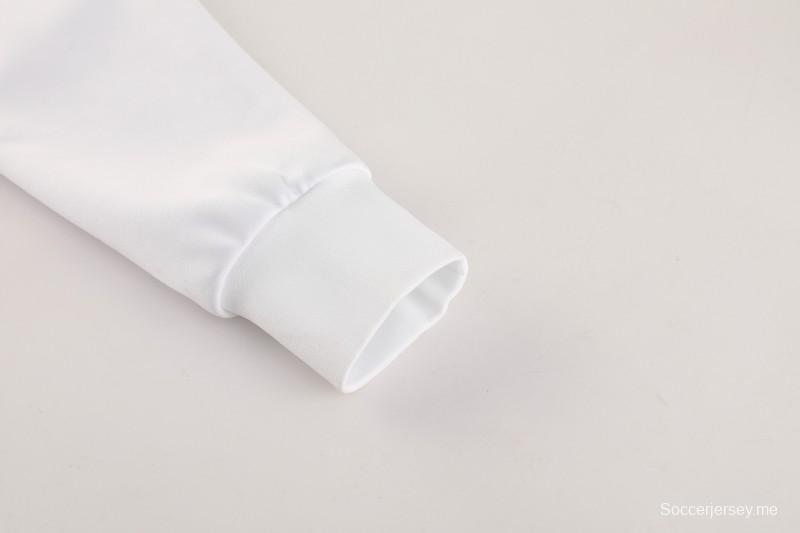 25/26 نابولي جاكيت أبيض بسحاب كامل + بنطلون طويل + بنطلون طويل