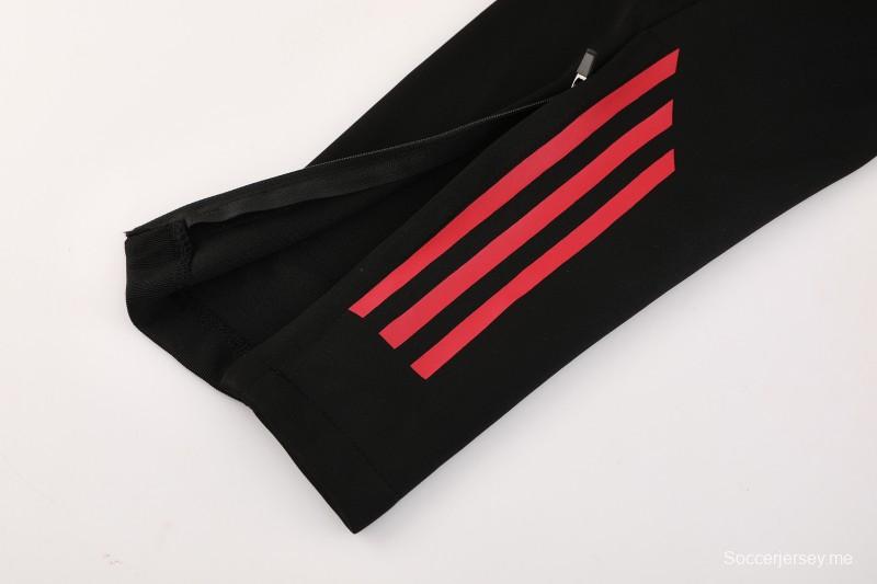 2025 أديداس 2025 جاكيت أحمر كامل بسحاب + بنطلون طويل