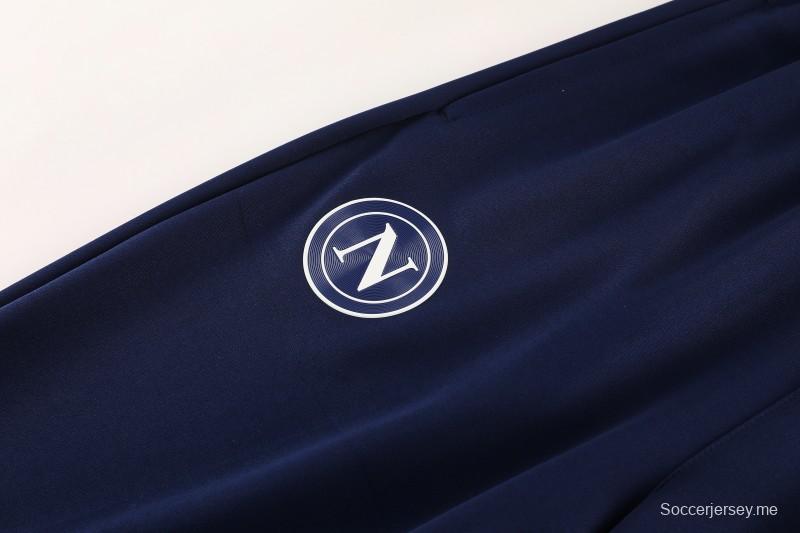 25/26 نابولي جاكيت أبيض بسحاب كامل + بنطلون طويل + بنطلون طويل