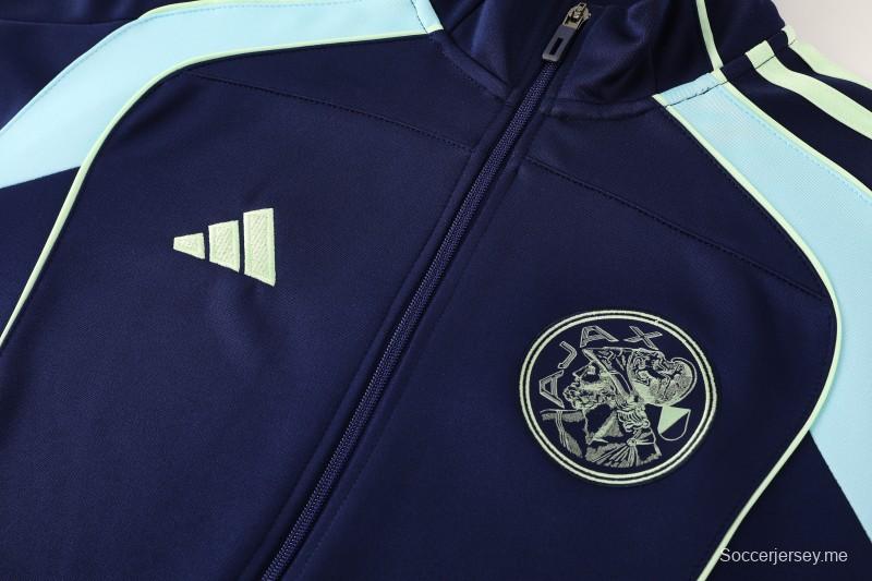 25/26 أجاكس أمستردام 25/26 جاكيت أمستردام أزرق داكن سحاب كامل سترة رياضية + بنطلون طويل