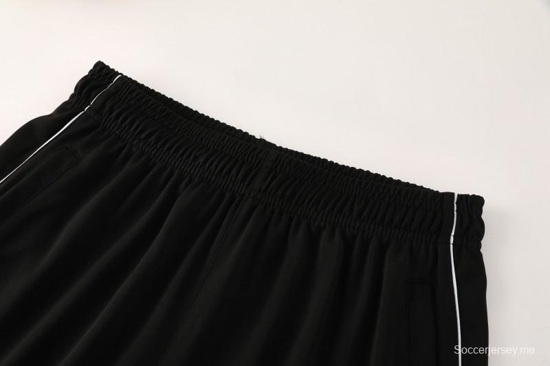 25/26 أديداس جاكيت أديداس أسود سحاب كامل سترة رياضية + بنطلون طويل